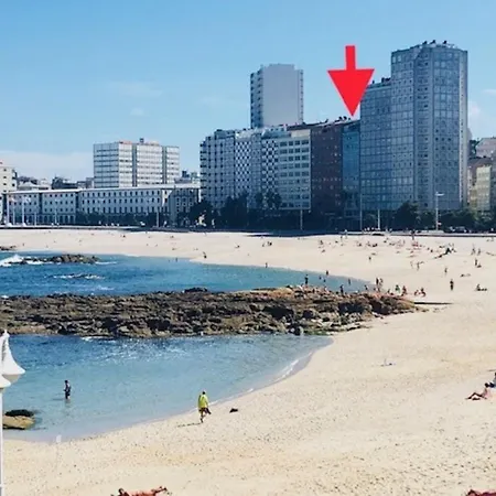 Apartamento Con Increibles Vistas A La Playa De Riazor A Coruña